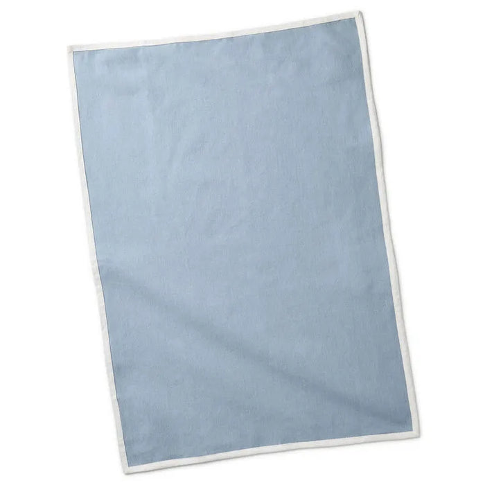 Hallmark : Green Floral and Blue Chambray Tea Towels, Set of 2