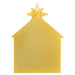 Back view of Hallmark 2026 nativity house ornament showing solid matte gold reverse side and hanging loop