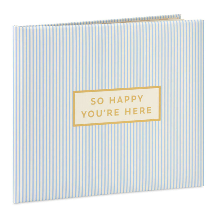 Hallmark : Blue and White Pinstripe Guest Book