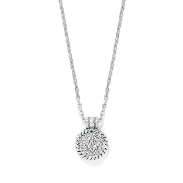 Brighton Illumina Celeste Dome Necklace with pave crystal dome pendant on silver chain