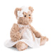 Soft Bukowski Bella Luna Bear side view in white dress with beige ribbon