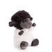 Bukowski Black Sheep plush toy side view featuring curly black fleece head and soft white body