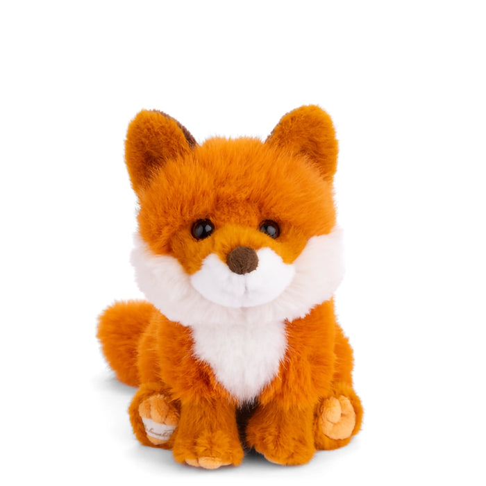 Bukowski Clever Fox Plush sitting upright with soft orange fur, white chest, and friendly face on a white background