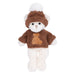 Bukowski River Bear plush toy wearing brown fuzzy sweater and pom-pom beanie – soft collectible teddy by Bukowski Design Sweden