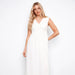 Charlie B : Embroidered Cotton Blend Maxi Dress Natural White