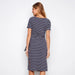Charlie B : Striped Cotton Boat Neck Dress