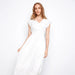 Charlie B : Embroidered V-Neck Midi Dress White