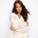 Charlie B : Embroidered Cotton Popover Blouse Ecru