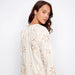 Charlie B : Embroidered Cotton Popover Blouse Ecru