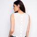Charlie B : Linen Blend Sleeveless Scalloped Top