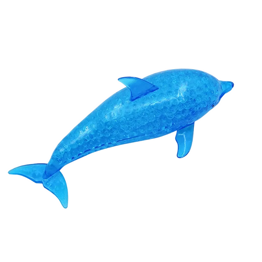 Blue dolphin figurine on a white background