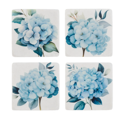 Protect your furniture with the elegant Hydrangea Coaster Set – 4 Piece. 