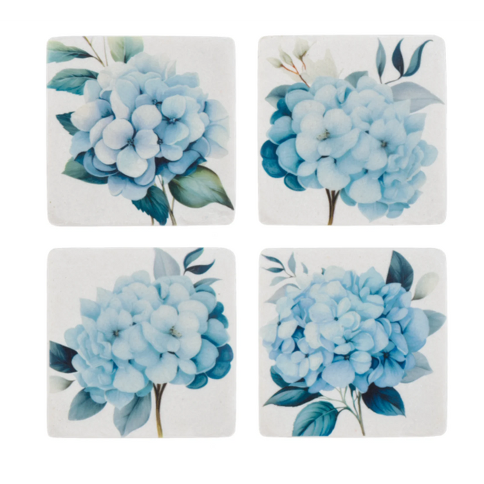 Protect your furniture with the elegant Hydrangea Coaster Set – 4 Piece. 