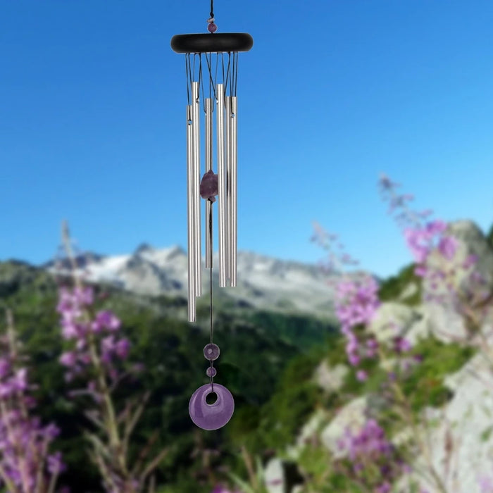 Amethyst chakra wind chime symbolizing wisdom peace and spiritual connection