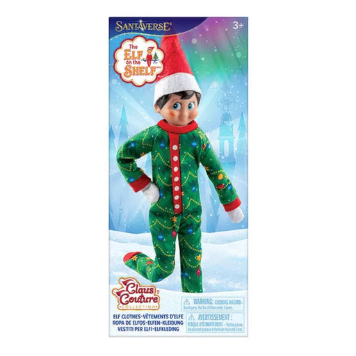 Elf on the Shelf doll in packaging with festive design