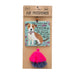 Air freshener featuring a dog design and a decorative tassel attached to its cap.