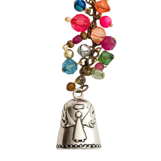 Natural Life Blessing Bell Angel Car Charm with a decorative angel and bell design