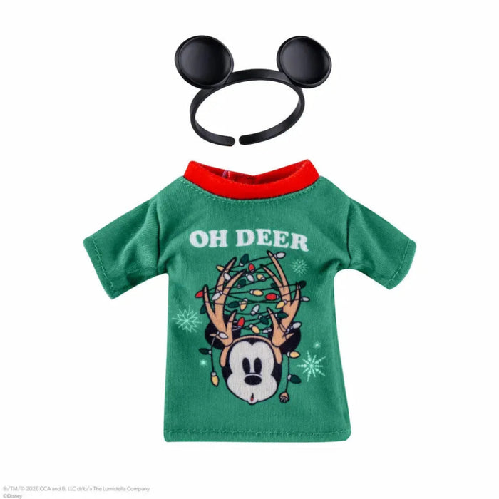 Elf on the Shelf Disney Mickey & Friends Oh Deer Tee Set from the Claus Couture Collection, a themed outfit for a Scout Elf