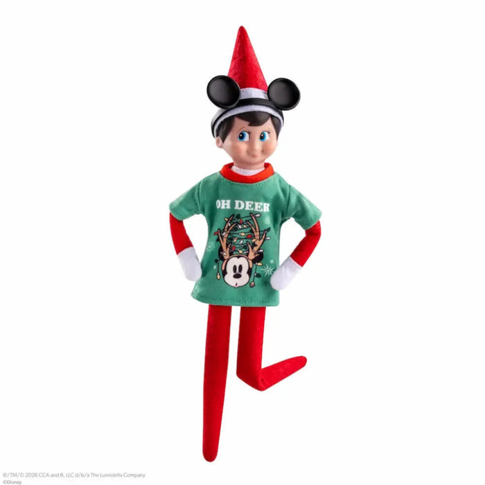 Elf on the Shelf Disney Mickey & Friends Oh Deer Tee Set from the Claus Couture Collection, a themed outfit for a Scout Elf
