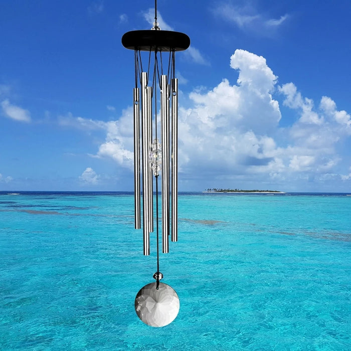 Woodstock Crystal Meditation Chime with reflective crystal accents for home décor