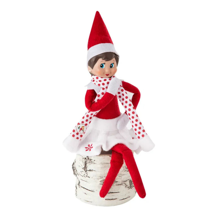 Elf on the Shelf Snowflake Skirt and Scarf for Scout Elf from the Claus Couture Collection.