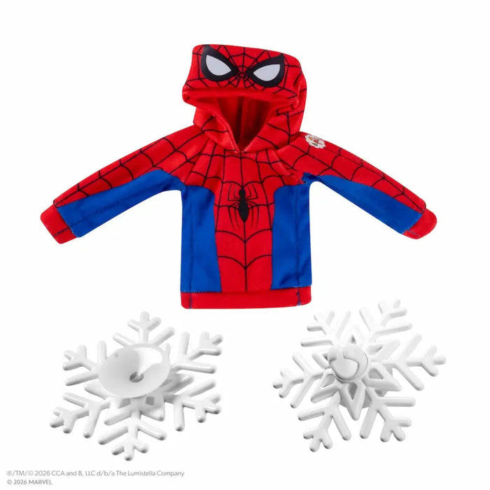 Marvel Spider-Man Web Hero Elf Hoodie Set featuring a Spider-Man-inspired design for festive holiday fun.
