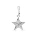 Stia Couture Radiant Star Silver Plated Pendant Charm crafted from nickel-free brass with a polished silver finish and protective E-Coat.