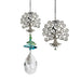 Silver hummingbird crystal fantasy ornament with sparkling hanging crystal design