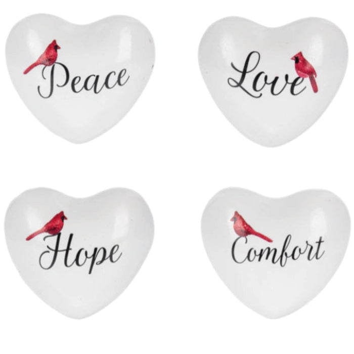  Ganz Cardinal with Text Chime Heart featuring a meaningful message, vibrant cardinal design, and decorative heart-shaped chime for home or garden décor.