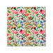 A lively floral design with an array of colorful flowers and playful ladybugs among the blooms.