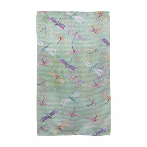 This CJ Bella Dragonfly Multi Tea Towel features a colorful multi-dragonfly print that brightens any kitchen. 
