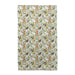 A decorative towel adorned with an olive branch motif, highlighting intricate green leaves against a neutral fabric.