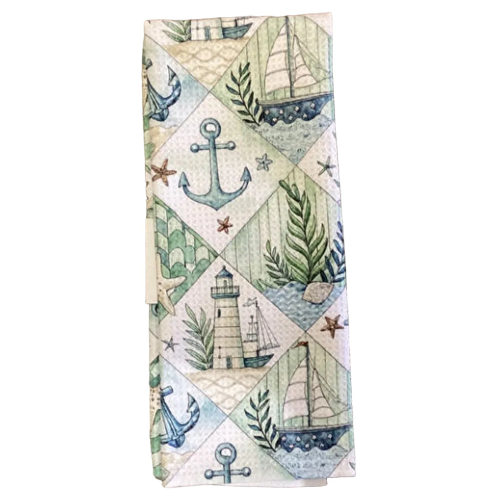 This CJ Bella Lighthouse Sailboats Eco-Dishtowel brings a charming coastal feel to your kitchen while offering practical everyday functionality.