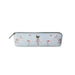 A pencil case adorned with a vibrant floral pattern.