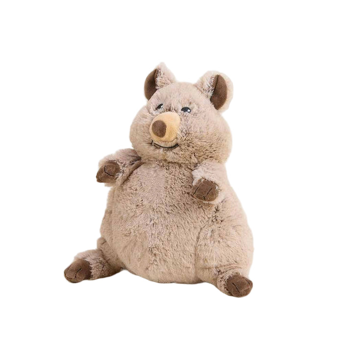 Plush toy wombat on a white background