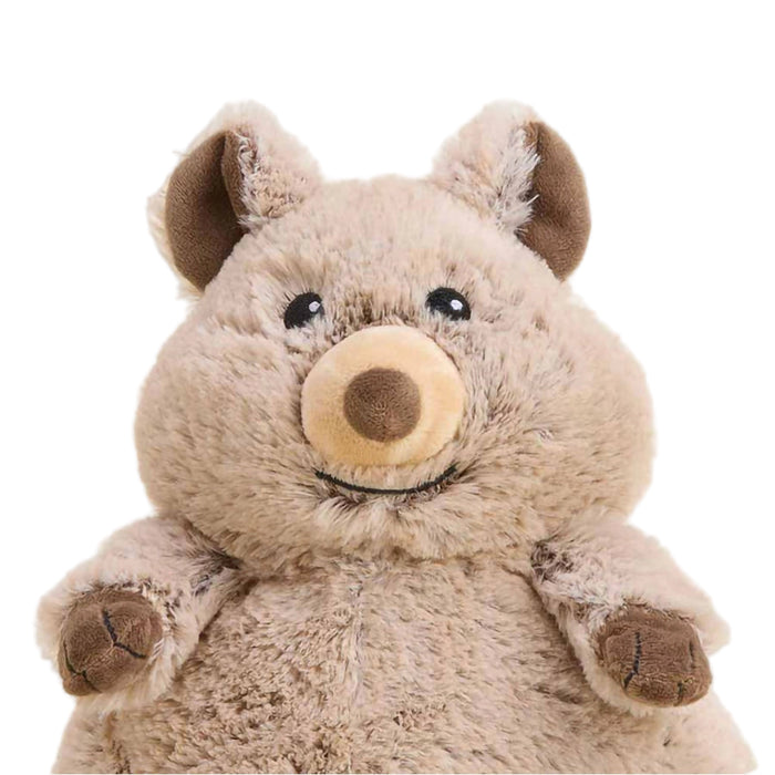 Plush toy resembling a boar on a white background