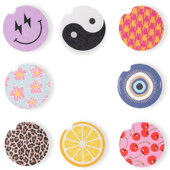 Keep your drinks steady and your car stylish with fun, travel-ready coasters.