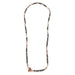 Scout Curated Wears ceramic bead wrap bracelet/necklace with multicolored beads and butterfly charm on Transformation card.
