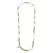 Scout Curated Wears Renewal/Leaf ceramic bead wrap bracelet/necklace with pale green beads and a mint leaf charm.