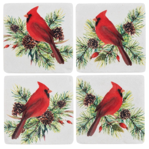 This Ganz Cardinal Coaster 4-piece set adds a beautiful nature-inspired touch to your home décor.