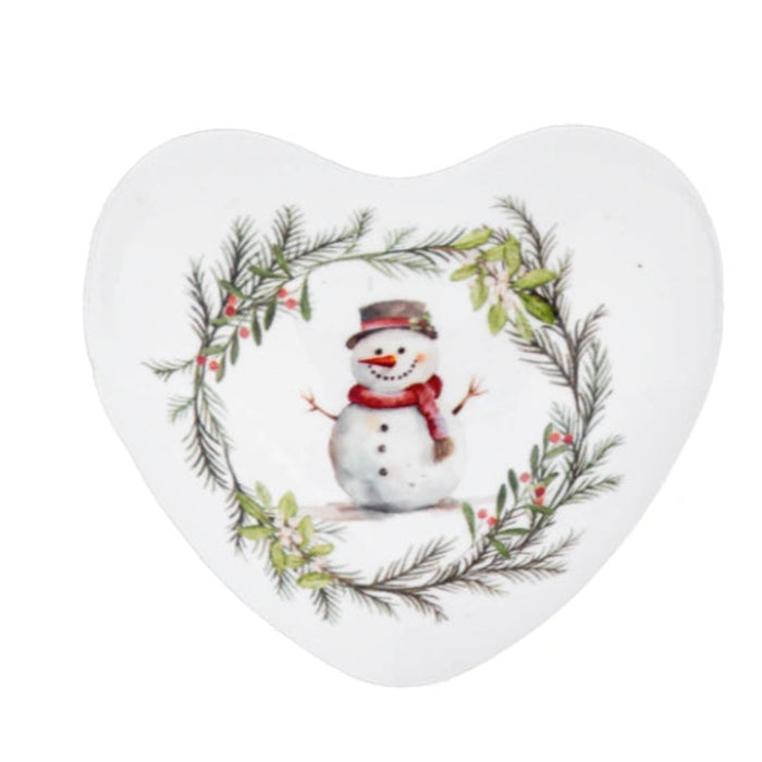 This Ganz Snowman in Wreath Chime Heart adds a charming and festive touch to your holiday décor. 