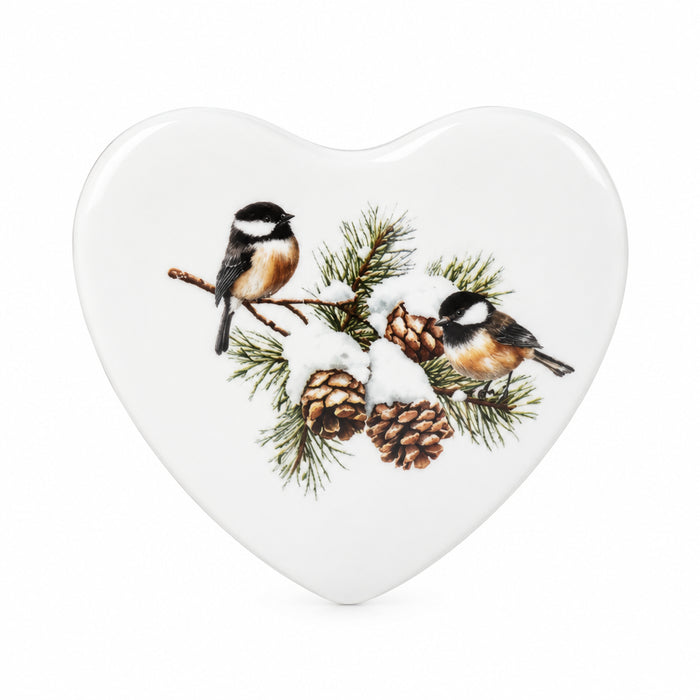 Ganz Winter Bird Chime Heart 24-piece set featuring heart-shaped seasonal chimes with winter bird designs.