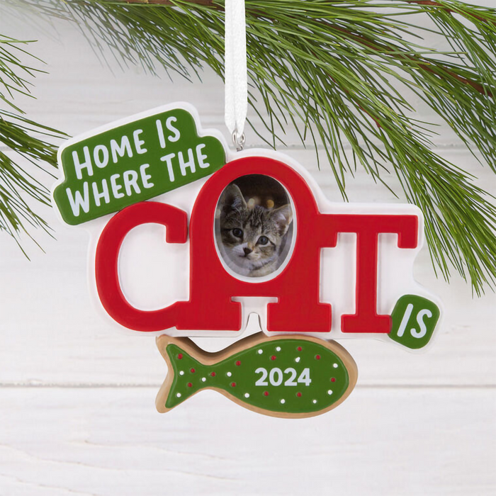 Hallmark : Home Is Where the Cat Is 2024 Photo Frame Hallmark Ornament