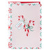 Christmas card with candy canes and a tag on a white background
