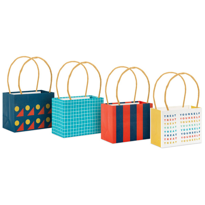 Hallmark : 4" Colorful Geometrics Mini Horizontal Gift Bag Bundle