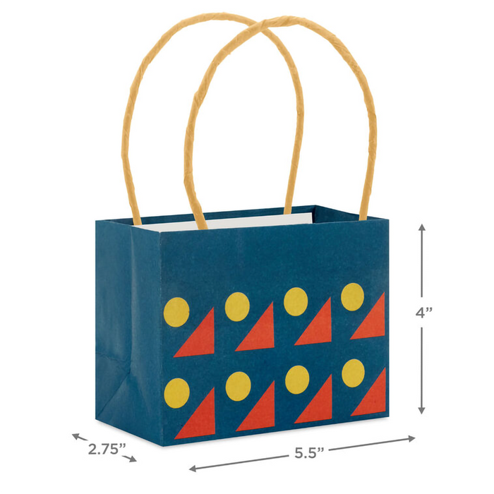 Hallmark : 4" Colorful Geometrics Mini Horizontal Gift Bag Bundle