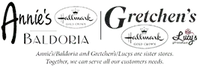 Logos of Annie's, Gretchen's, Baldoria, and Lucy's on a white background
