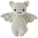 Front view of Cuddle + Kind Baby Bat in Grey – soft handmade knit stuffed bat with cute smile and wings.