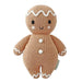Cuddle + Kind Baby Gingerbread Doll – White Icing Edition, handmade knit holiday plush with embroidered details.