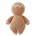 Back view of Cuddle + Kind Baby Gingerbread Doll – White Icing Edition handmade knit stuffed toy.